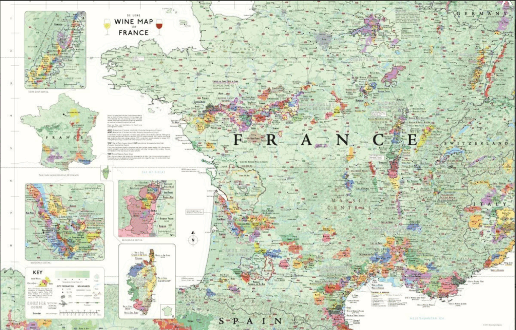 Wijnkaart Frankrijk, Wijnregio's